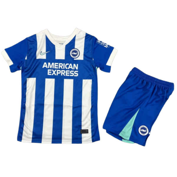 Brighton Heimtrikot für Kinder, Fußball, Trikot-Set 2025/26, Fan-Version