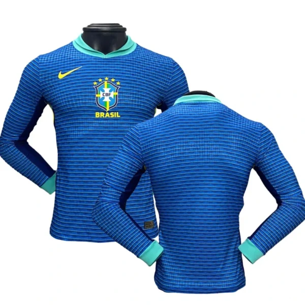 Nike Original-Fußballtrikot Brasilien Auswärtstrikot Langarm 2024