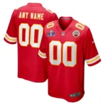 Nike-Trikot für Herren der Kansas City Chiefs in Rot mit Super-Bowl-LVIII-Aufnäher, individuell gestaltet