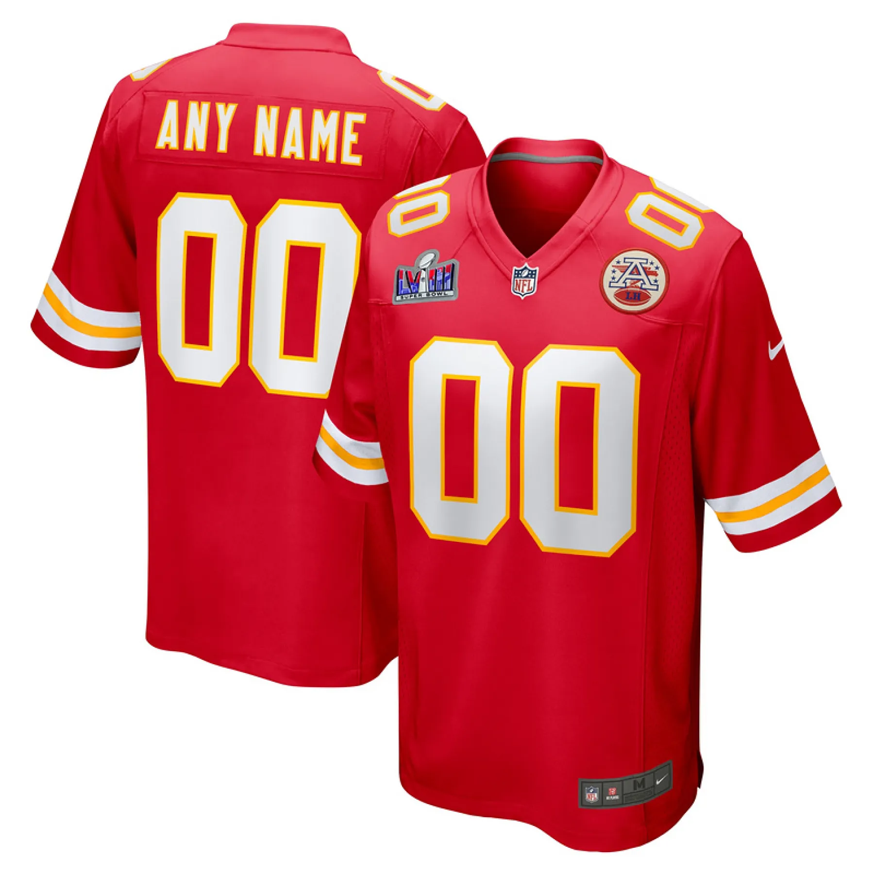 1f5e3c578d Nike-Trikot für Herren der Kansas City Chiefs in Rot mit Super-Bowl-LVIII-Aufnäher, individuell gestaltet - Image 1