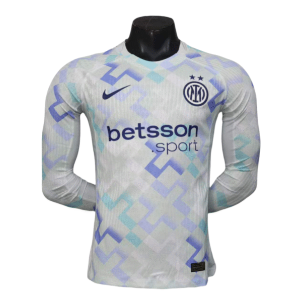 Inter Mailand Auswärtstrikot – Fußballtrikot mit langen Ärmeln, Spielerausführung 25-26