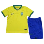 Brazil Kids Soccer Jersey Home Kit(Jersey+Shorts) World Cup 2022