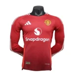 24–25 Manchester United Heimtrikot mit langen Ärmeln, Spielerausführung