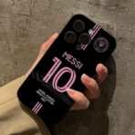Messi Miami-Trikot, schwarz, passend für das Apple 15-Handycase (TPU-Softcase)