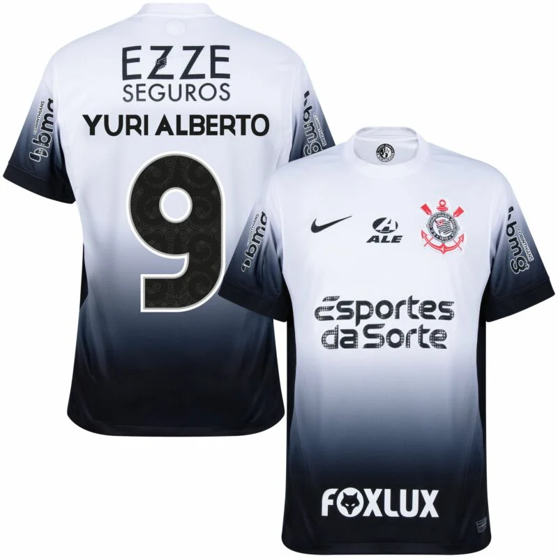 36cb982d9a Corinthians Heimtrikot Yuri Alberto Nr. 9 inkl. kompletter Sponsorenbesetzung 2024–2025 Spieler-Version / Fan-Version Ohne Personalisierung - Imagen 1