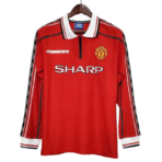 1998-00 Manchester United Beckham #7 Retro-Trikot (Heimtrikot, langärmelig) - Image 2