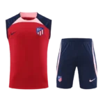 Átletico Madrid – Ärmelloses Trainingsset (Oberteil + Shorts) Rot 2023–24