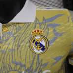 2025-26 Real Madrid Men's Polo Shirt Dragon Pattern Yellow Jersey - Image 4