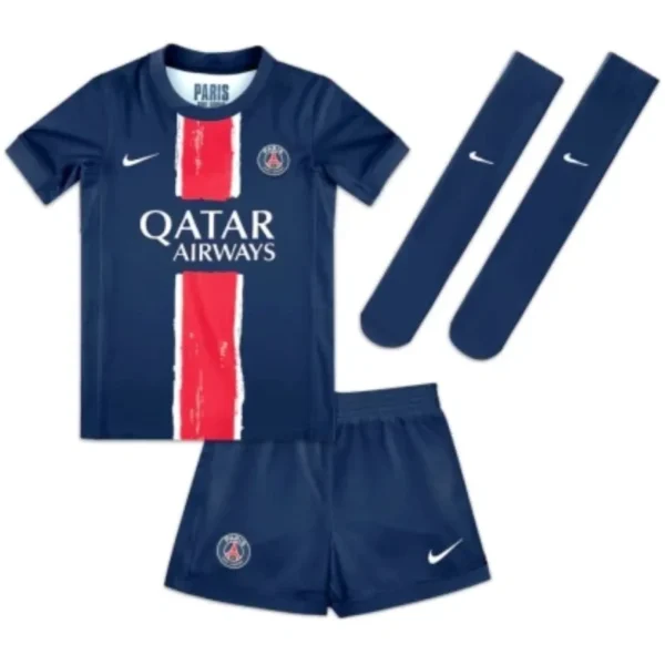 PSG-Heimtrikots für Kinder – Komplettsets (Trikot + Shorts + Socken) 2024–25