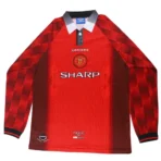 1996/97 Manchester United Retro-Trikot mit langen Ärmeln (Heimtrikot)