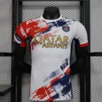 24/225 PSG Away Player version white red yellow blue Soccer Jersey - Immagine 3