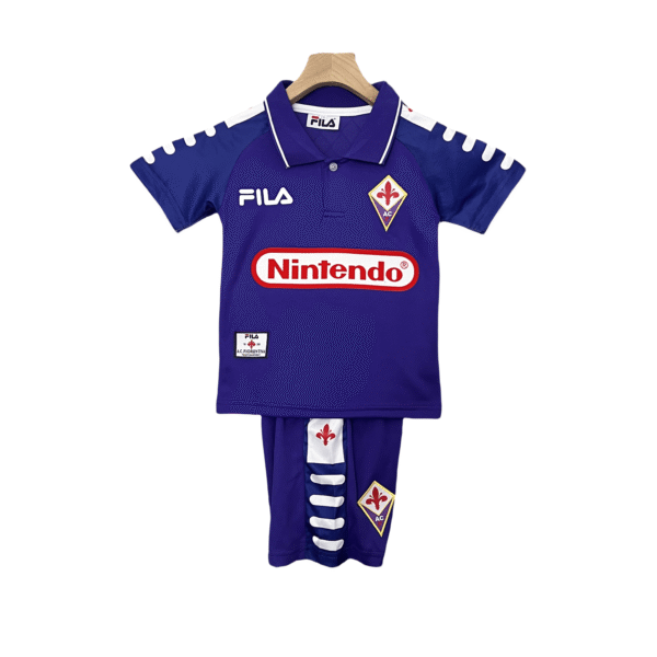 Fiorentina 1998/99 Retro-Fußballtrikot für Kinder – Heimtrikots