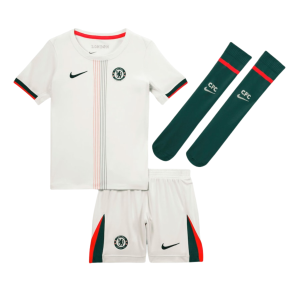 Chelsea-Auswärts-Fußballtrikots für Kinder 25-26 (Trikot + Shorts + Socken)