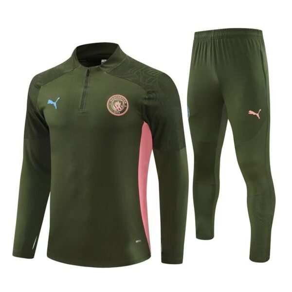 Kids Manchester City Zipper Sweatshirt Kit(Top+Pants) 2024-25
