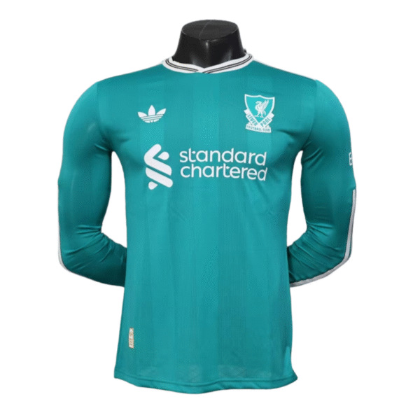 Liverpool Langarm-Auswärtstrikot (Drittes Trikot) in Grün, Saison 2025/26, Spielerausführung