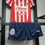 24-25 Chivas Home Soccer Kids kit Jersey+Shorts - Image 14