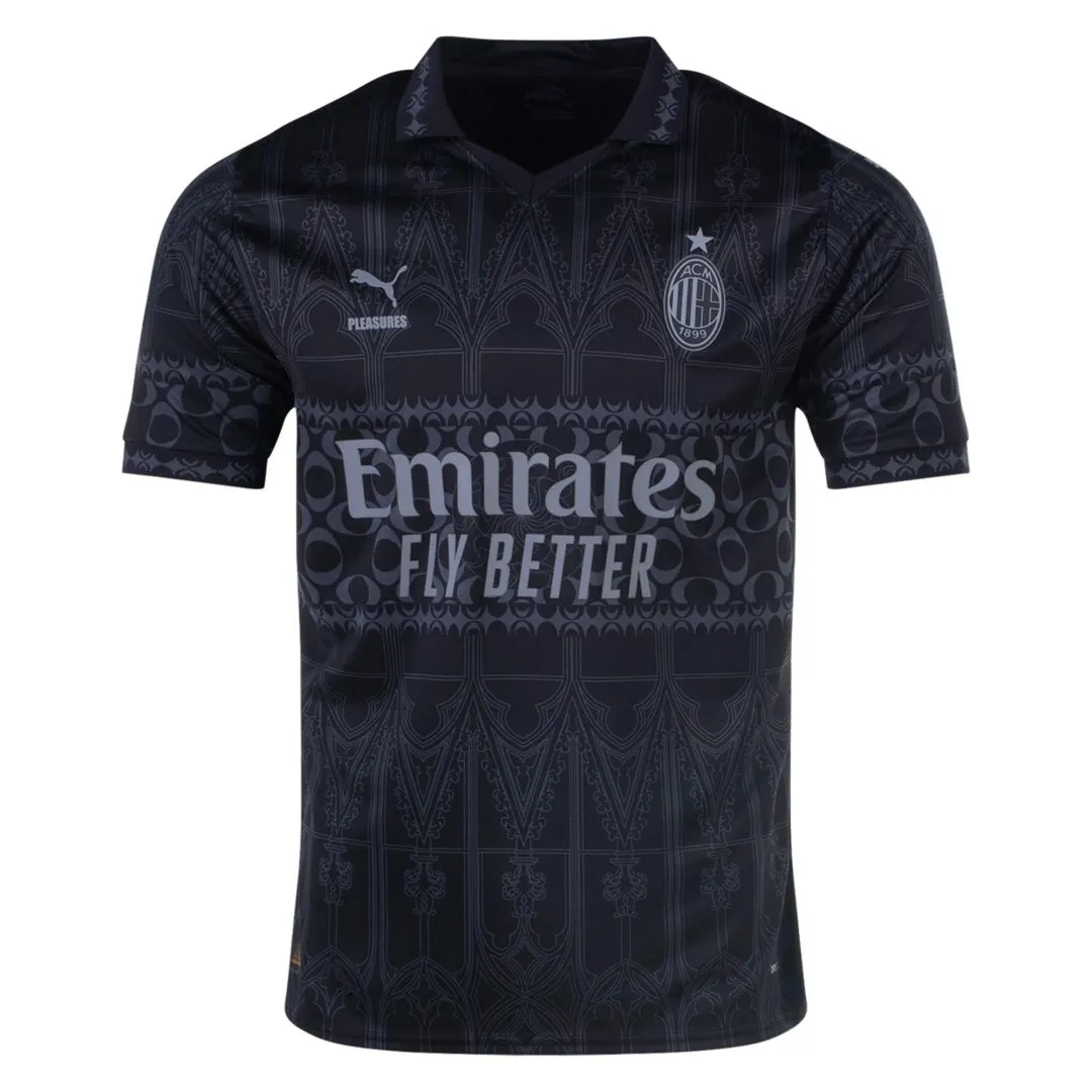 acb5d04bfa 23-24 AC Milan x Pleasures Fourth Jersey Black Shirt - Immagine 1