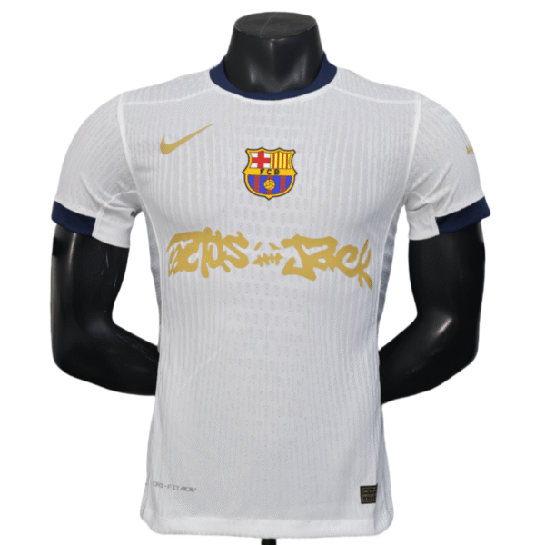 Barcelona x Travis Scott – Weißes Fußballtrikot 25–26