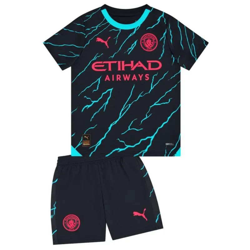 ca132c6eb2 2023/24 Kids Manchester City Third Away Kit Jersey+Shorts - Immagine 1