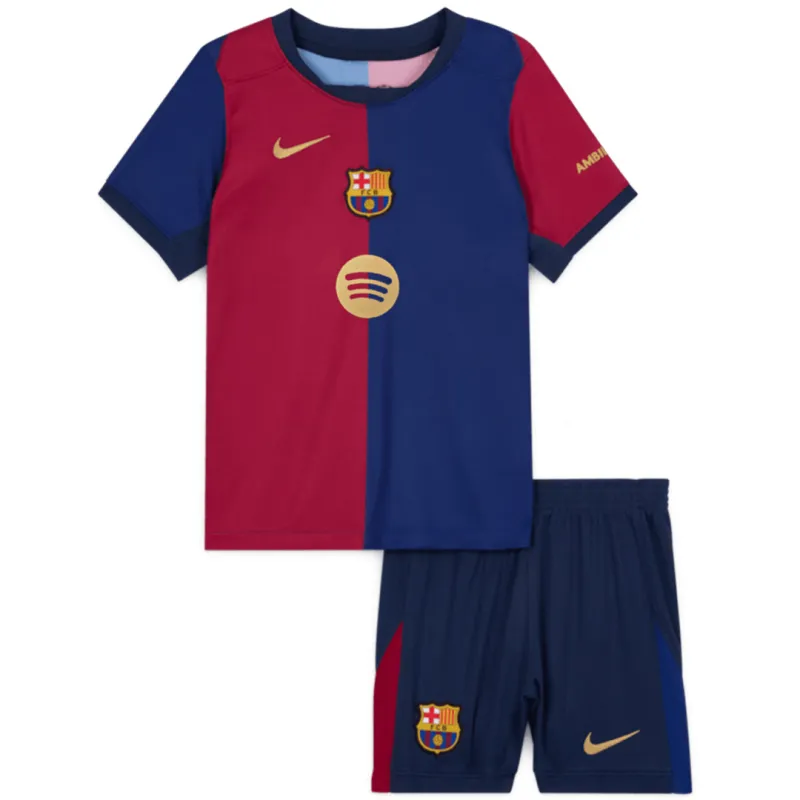 eb08a4d587 24–25 Barcelona Heimtrikot für Kinder: Fußballtrikot + Shorts - Image 1