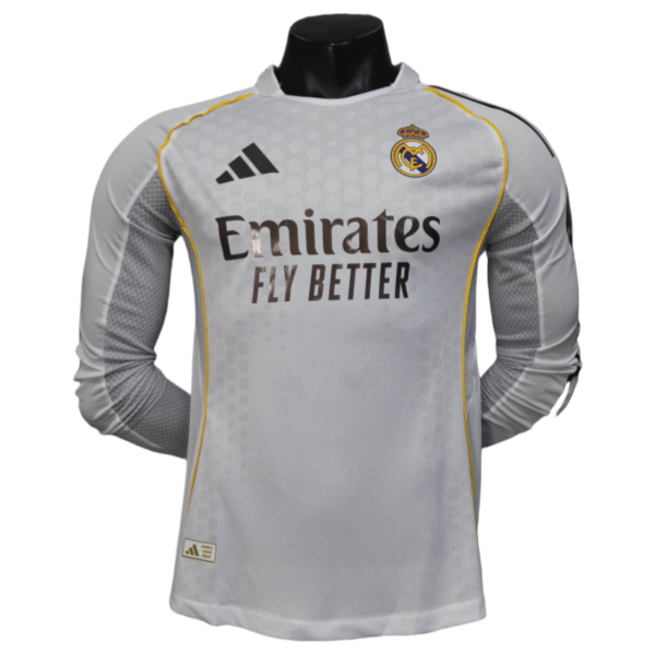 Real Madrid Fußball-Heimtrikot, Spielerausführung, Langarm, Saison 25/26
