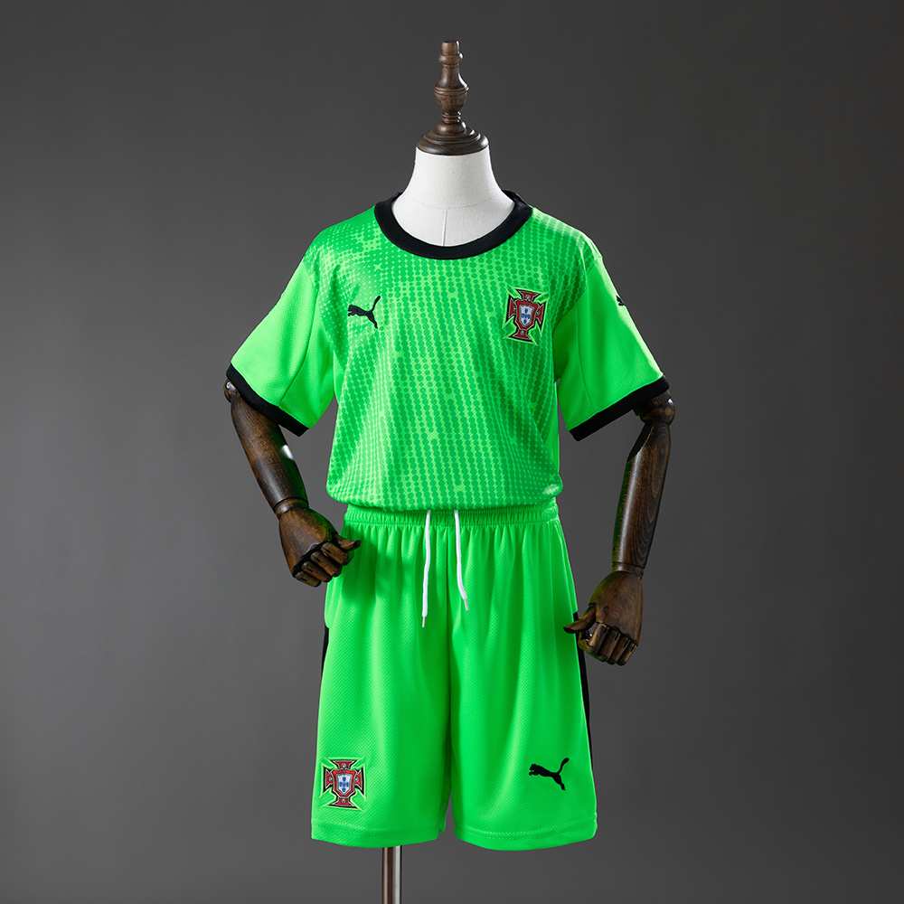 aba4bec1 Portugal 2026 Fluorescent Green Kids Kit Jersey SIZE 16-28 – Bild 1