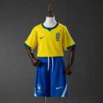 Brazil 2026 Home Kids Kit Jersey Size 16-28