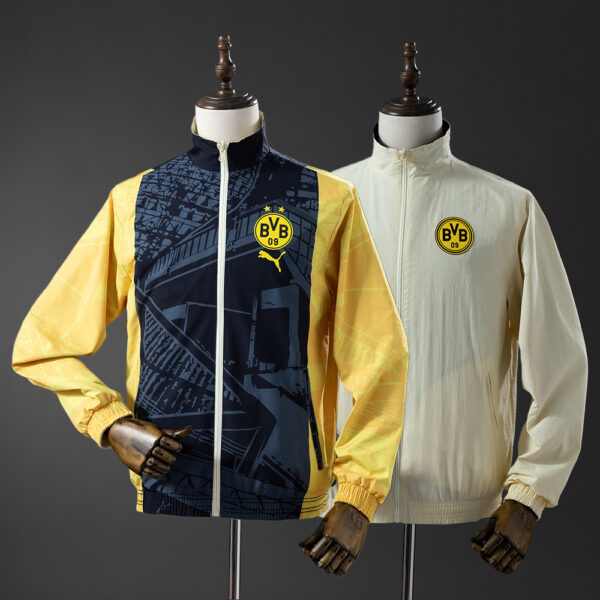 Borussia Dortmund Wendewindjacke Schwarz‑Beige